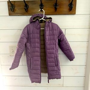 Girls Garnet Hill Reversible Down Coat. Size small